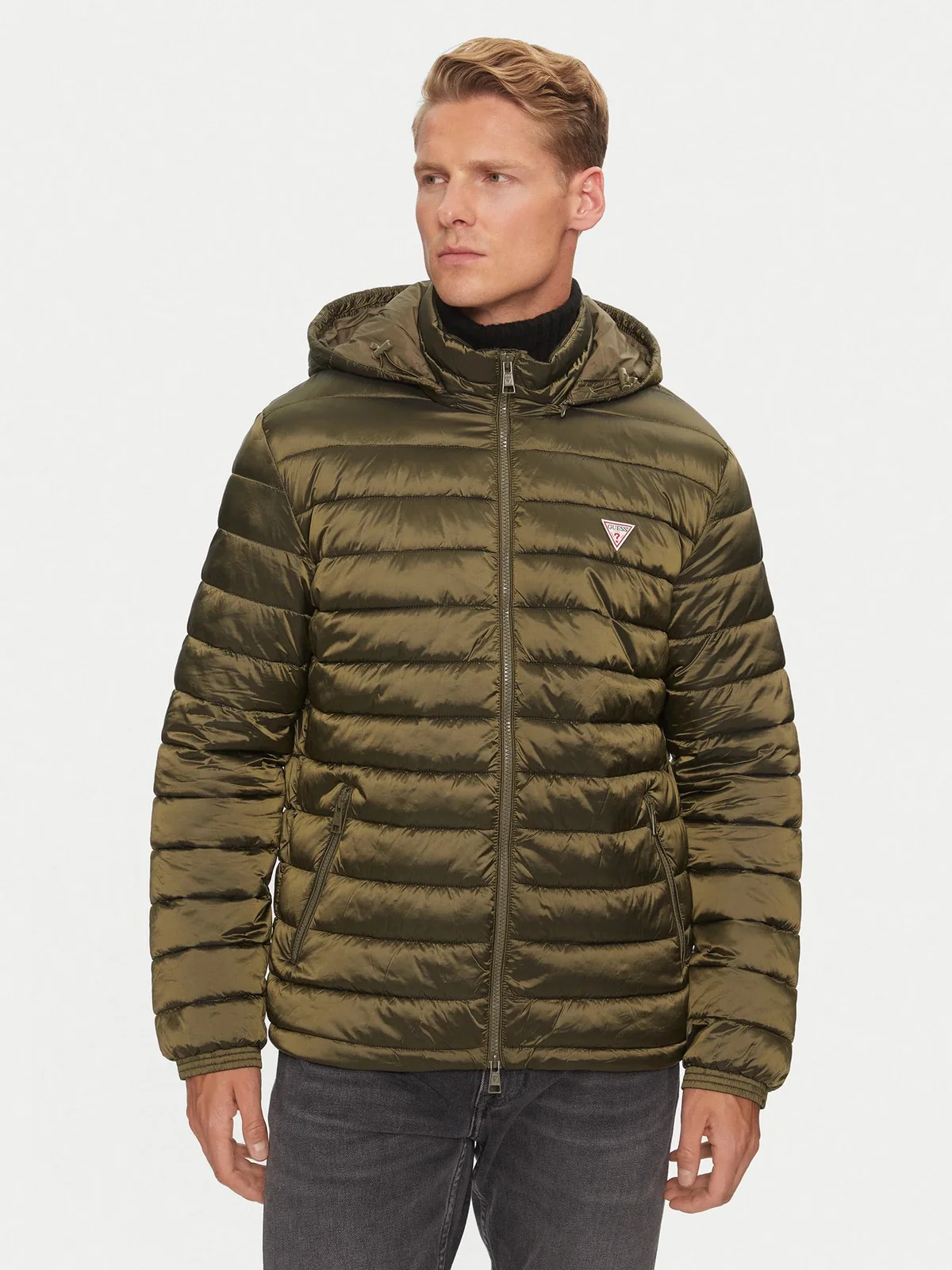 GUESS Piumino Uomo GJ HOODED PUFFER M4YL99 WG922 G8EV Verde - Image 2