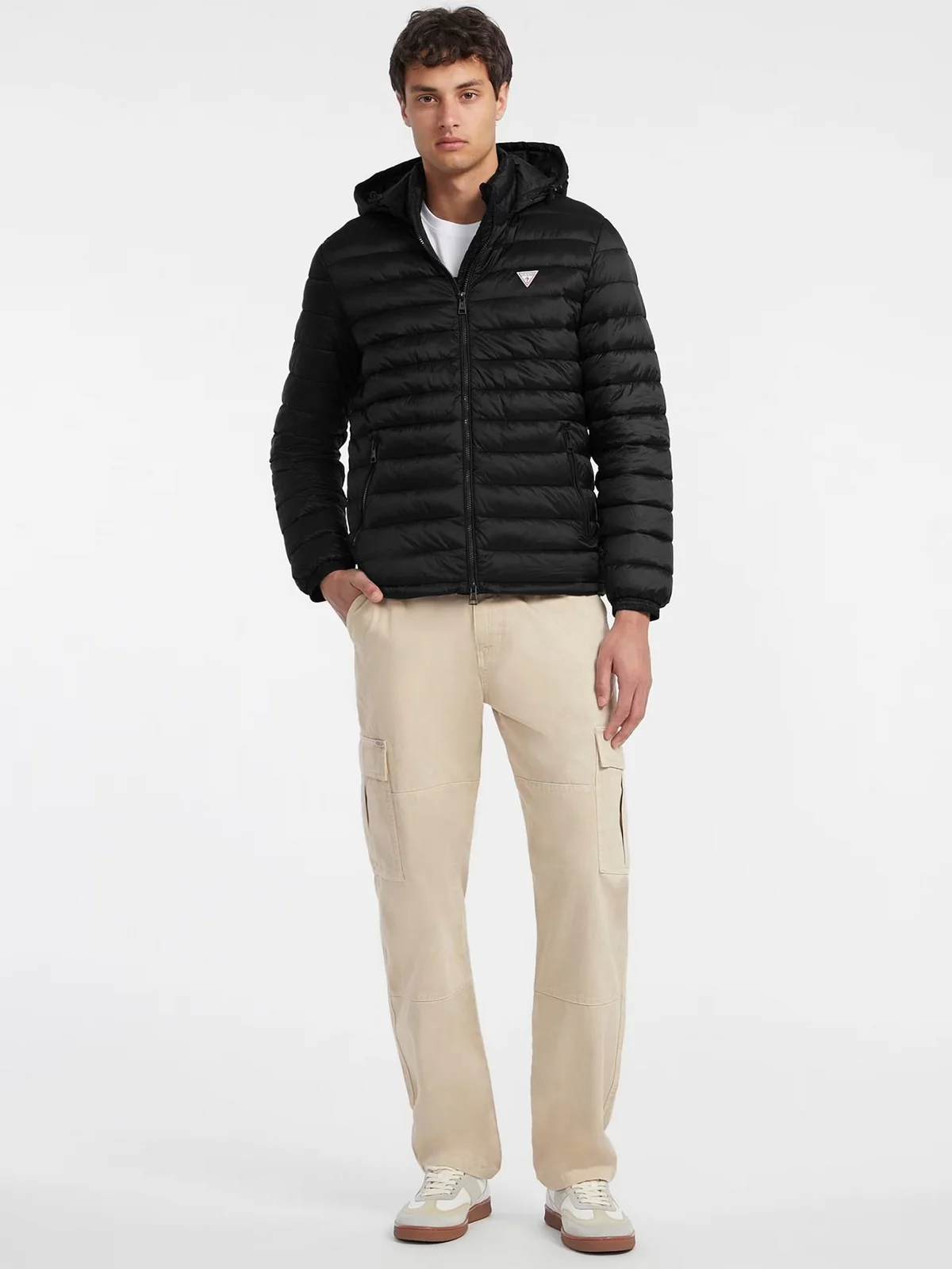 GUESS Piumino Uomo GJ HOODED PUFFER M4YL99 WG922 JBLK Nero - Image 3