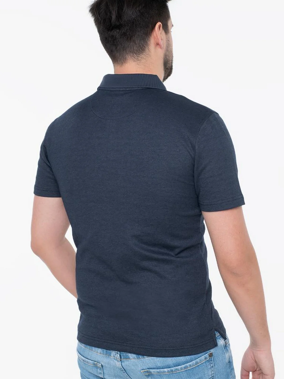 GUESS Polo Uomo SMALL TRIANGLE YD SS POLO M5RP02 KCLR2 FB9Q BLUE YARN DYED - Image 3