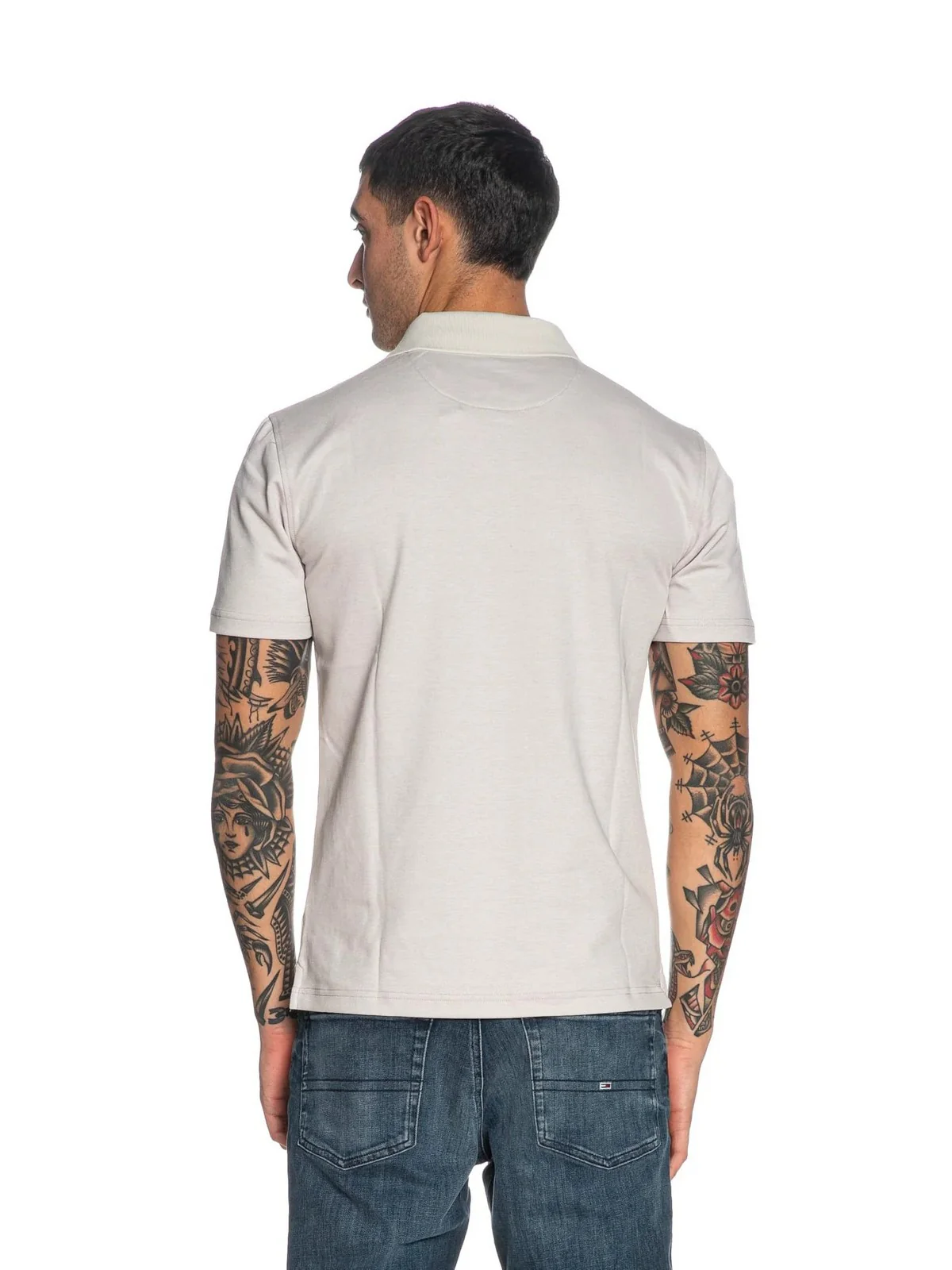 GUESS Polo Uomo SMALL TRIANGLE YD SS POLO M5RP02 KCLR2 FJ6A CLOUD WHITE YARN DYE - Image 3
