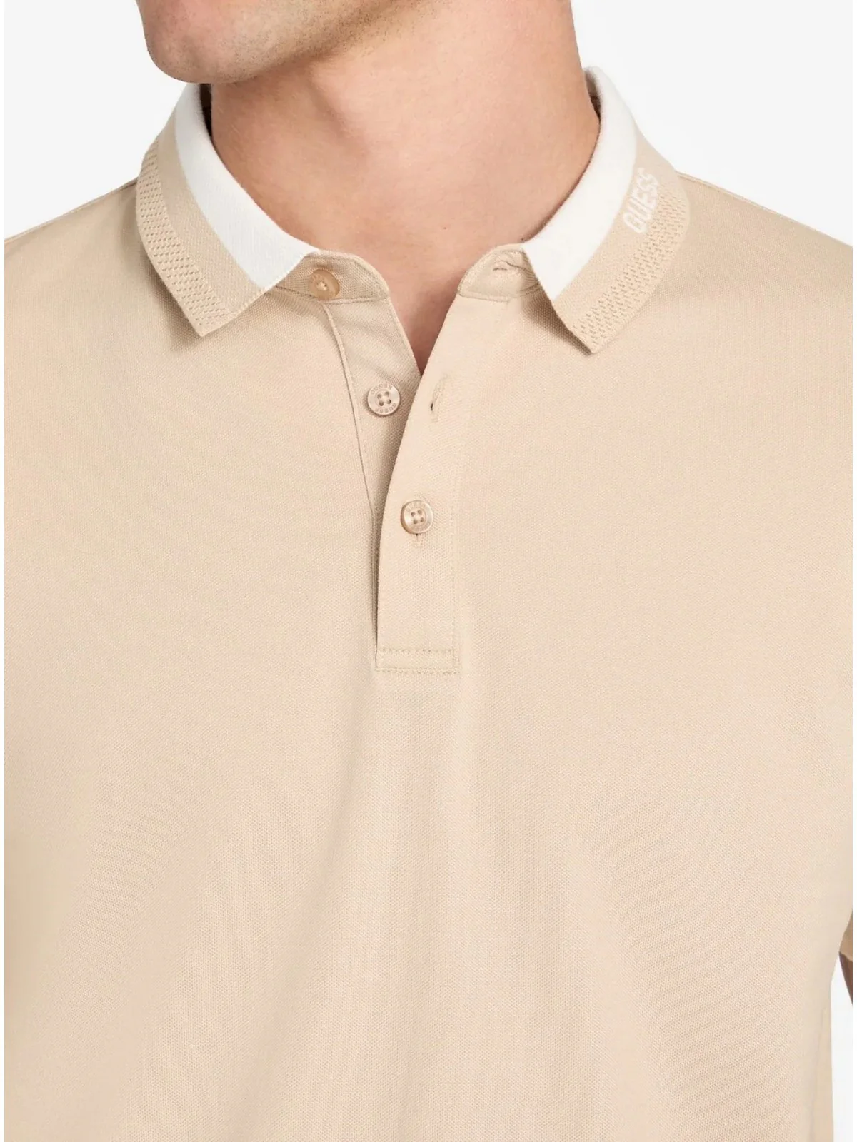 GUESS Polo Uomo SS PAUL GUESS COLLAR POLO M6RP47 KARS2 G1DR NEUTRAL SAND - Image 3