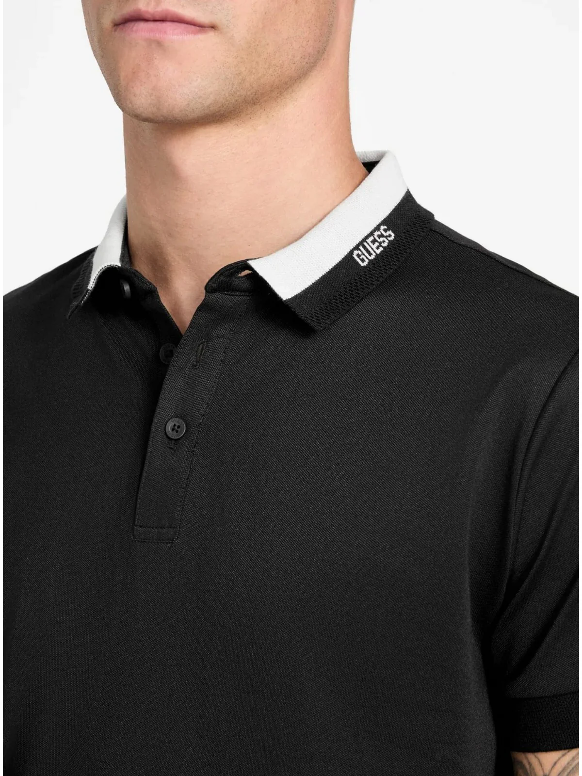 GUESS Polo Uomo SS PAUL GUESS COLLAR POLO M6RP47 KARS2 JBLK Jet Black A996 - Image 2