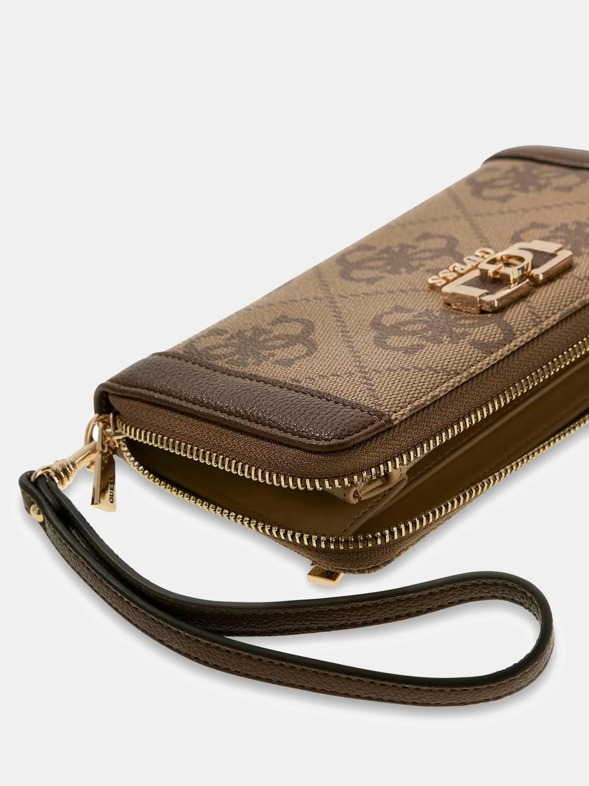 GUESS Portafoglio Donna KARNILLA LOGO SLG LRG ZIP ARND SWOS99 01146 LGW LATTE LOGO/BROWN - Image 4