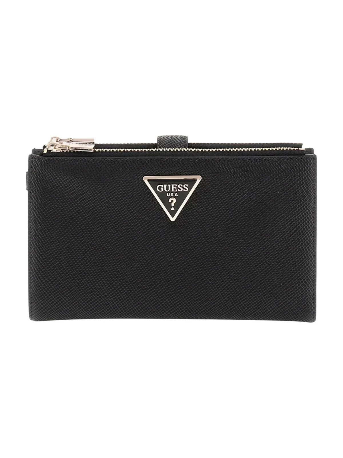 GUESS Portafoglio Donna LAUREL SLG DBL ZIP ORGANIZER SWZG85 00157 BLA Nero