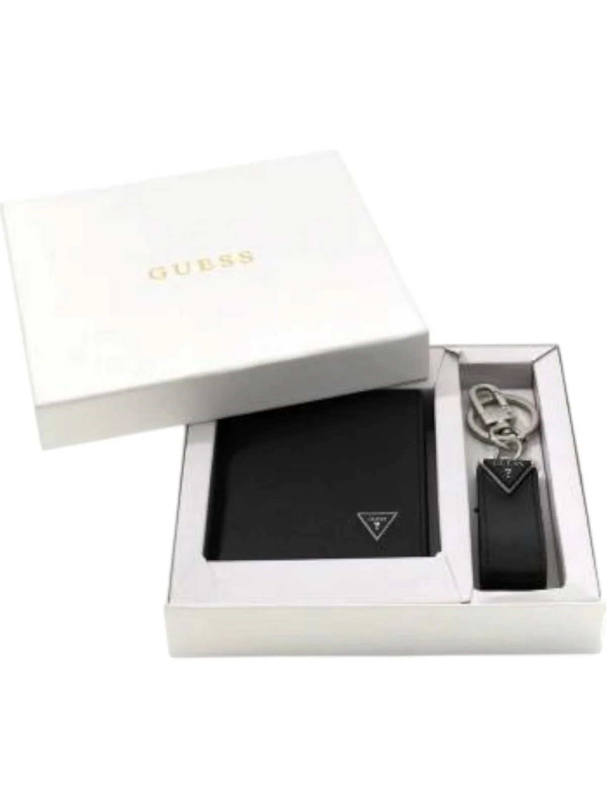 GUESS Portafoglio Uomo GIFT SLG + KEYRING GFBOXM P6101 BLA BLACK