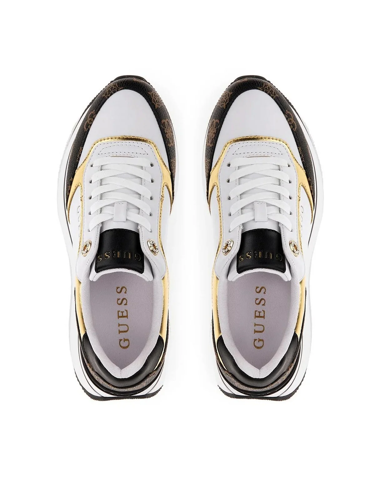 GUESS Sneaker Donna Camrio FL7CMR FAL12 WHIBR WHITE/BROWN - Image 5