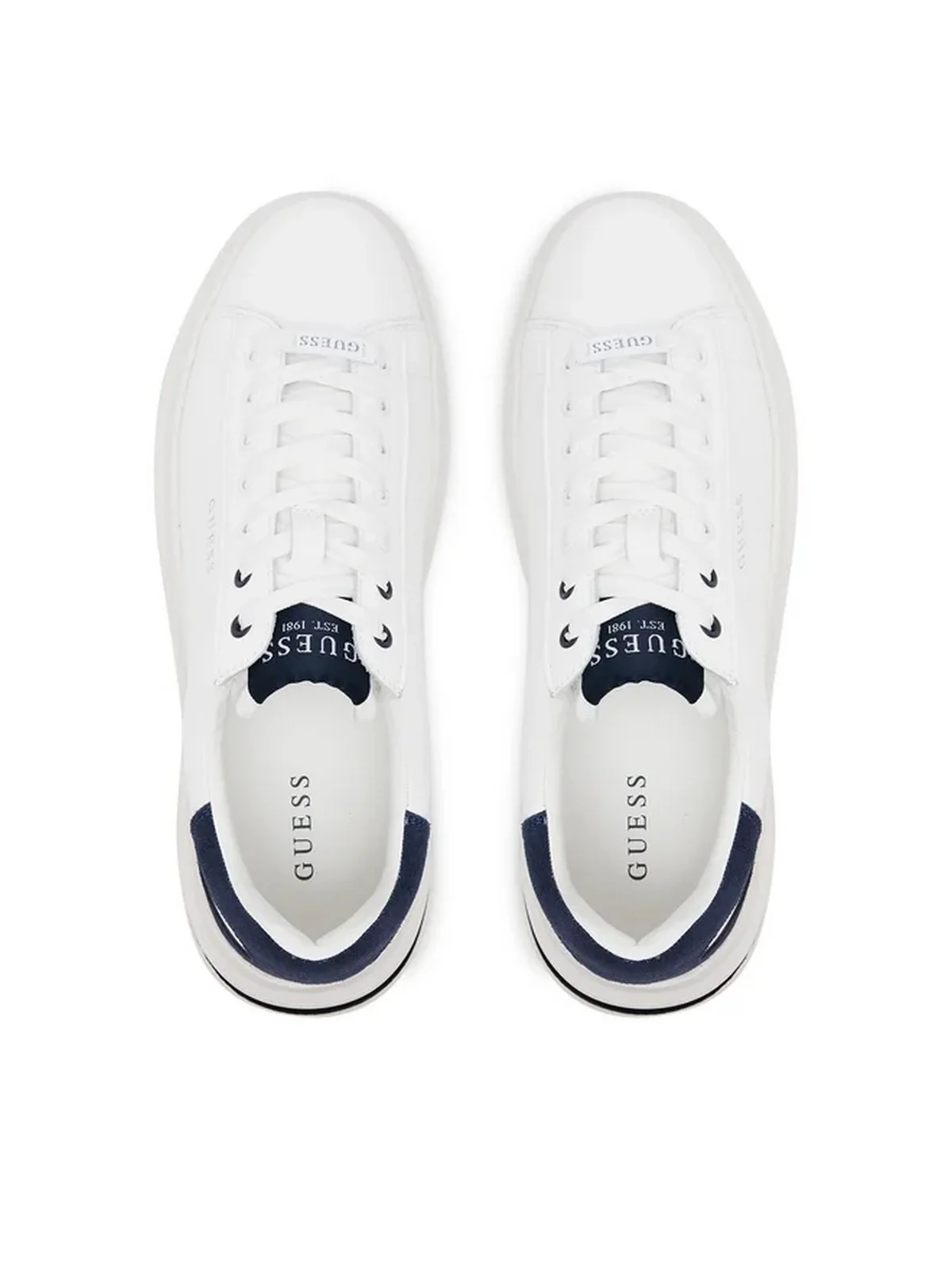 GUESS Sneaker Uomo ELBA FMTLBA LEL12 WHIBL WHITE BLUE - Image 5