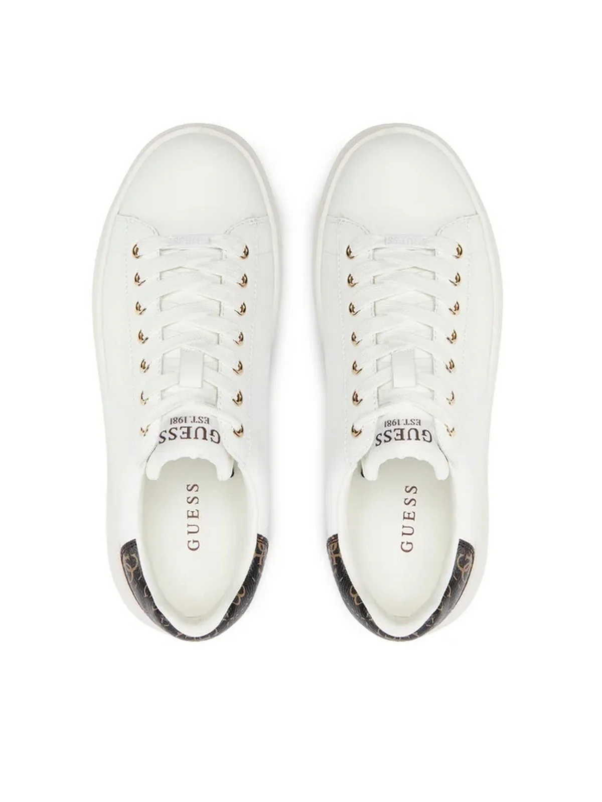 GUESS Sneaker Donna Elbina FLJELB FAL12 WHBRO WHITE BROWN - Image 3