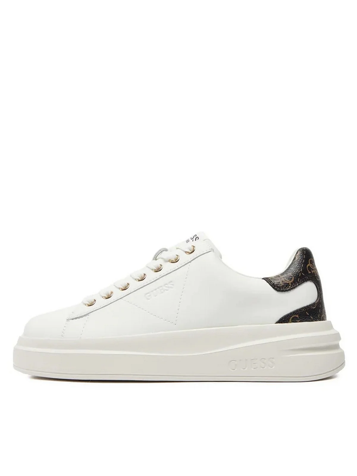 GUESS Sneaker Donna Elbina FLJELB FAL12 WHBRO WHITE BROWN - Image 4