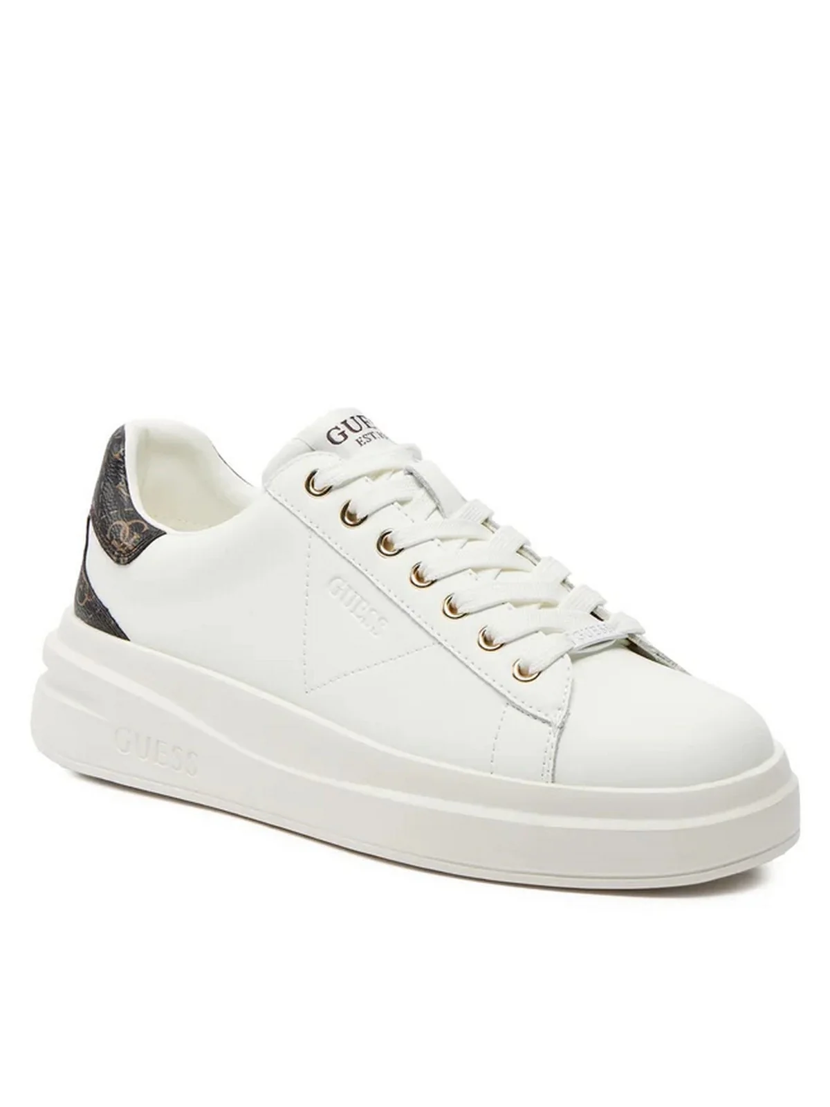 GUESS Sneaker Donna Elbina FLJELB FAL12 WHBRO WHITE BROWN - Image 5