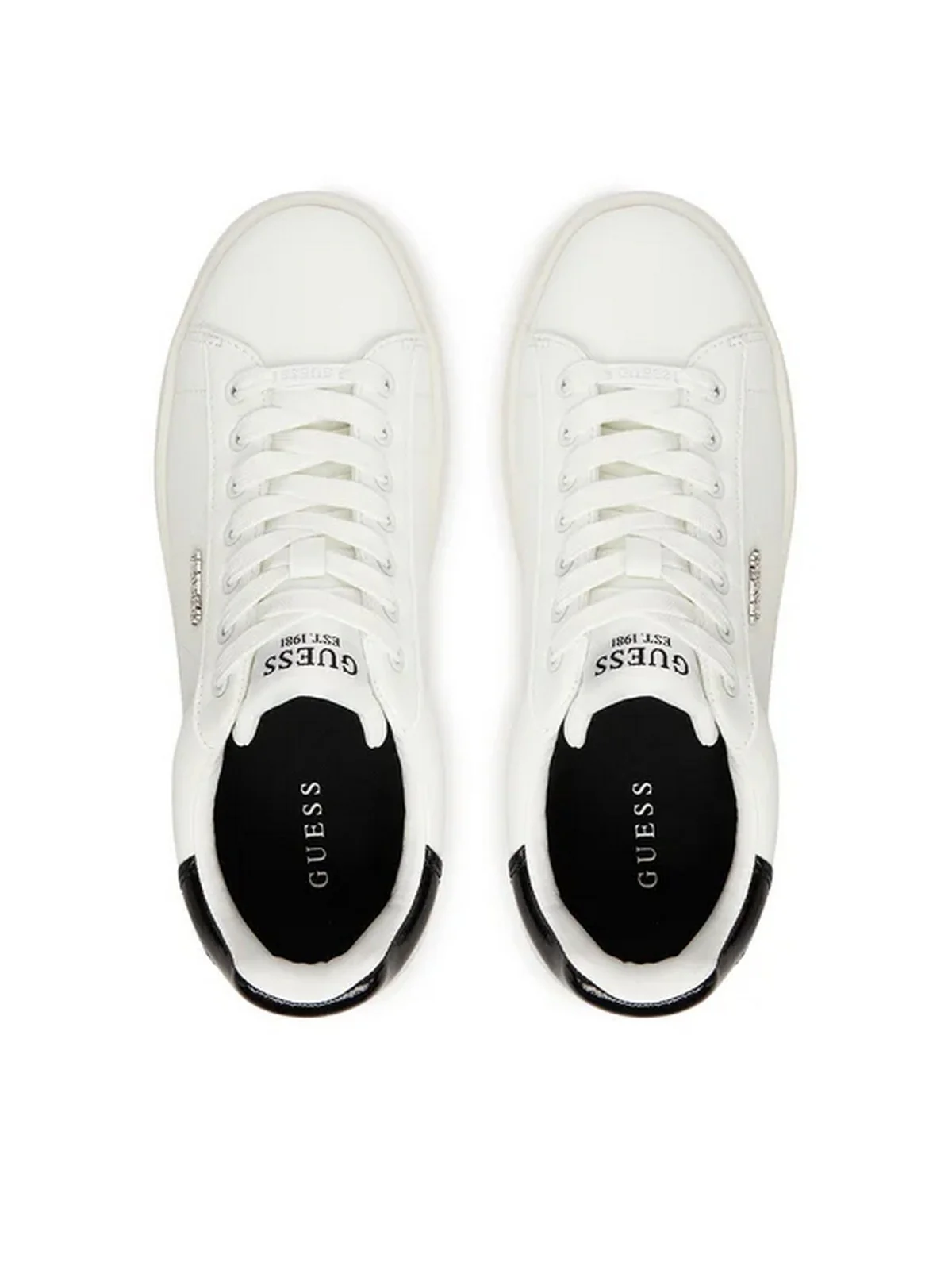 GUESS Sneaker Donna ELBINA10 FLFE10 PEL12 WHIBL WHITE BLACK - Image 5