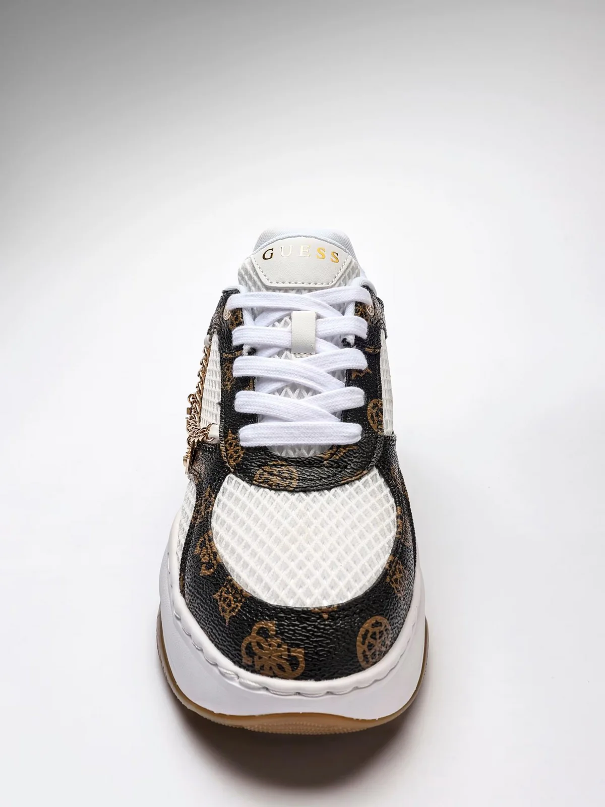 GUESS Sneaker Donna HARPAA FLPHAR FAL12 WHIBR WHITE BROWN - Image 3