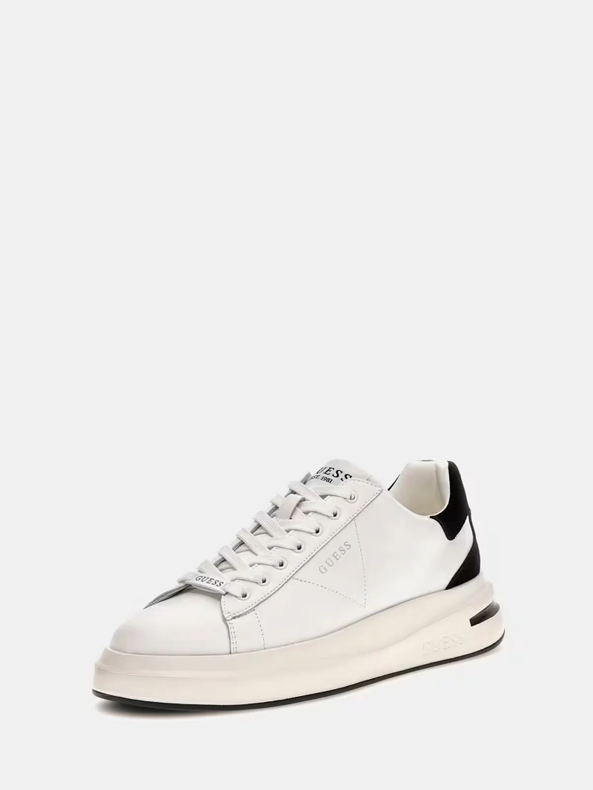 GUESS Sneaker Uomo ELBA FMFLBA LEA12 WHIBK WHITE BLACK - Image 2