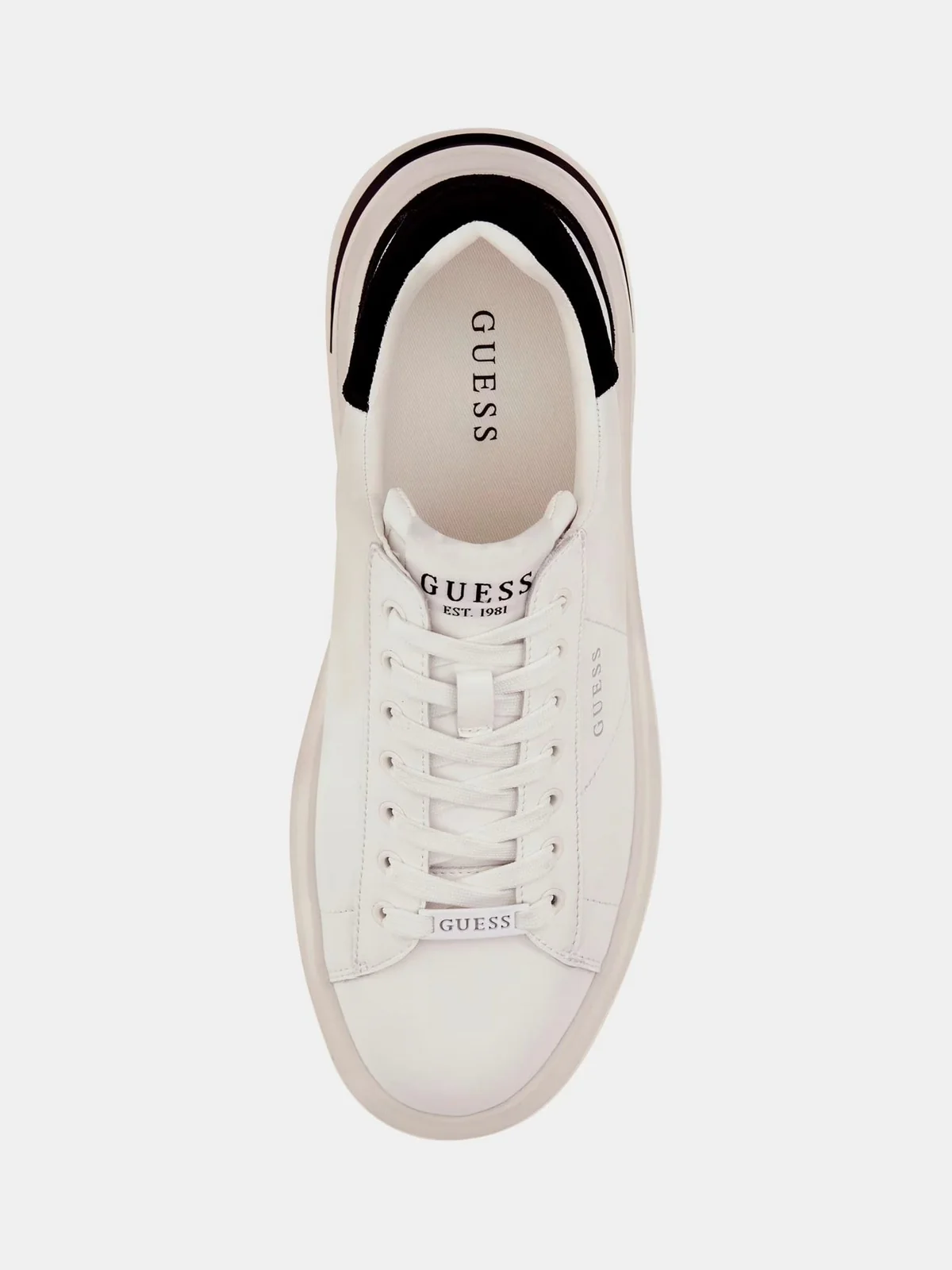 GUESS Sneaker Uomo ELBA FMFLBA LEA12 WHIBK WHITE BLACK - Image 4