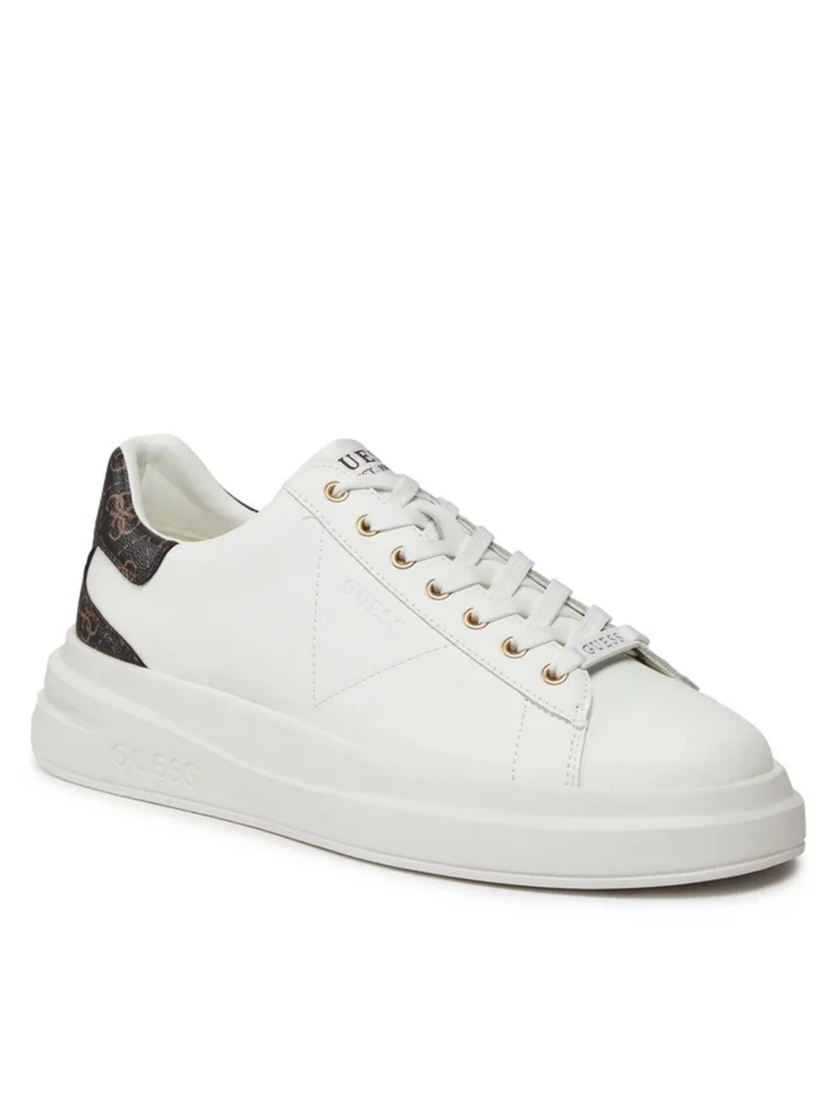 GUESS Sneaker Uomo ELBA FMPVIB LEA12 WBROC WHITE BROWN OCRA - Image 12