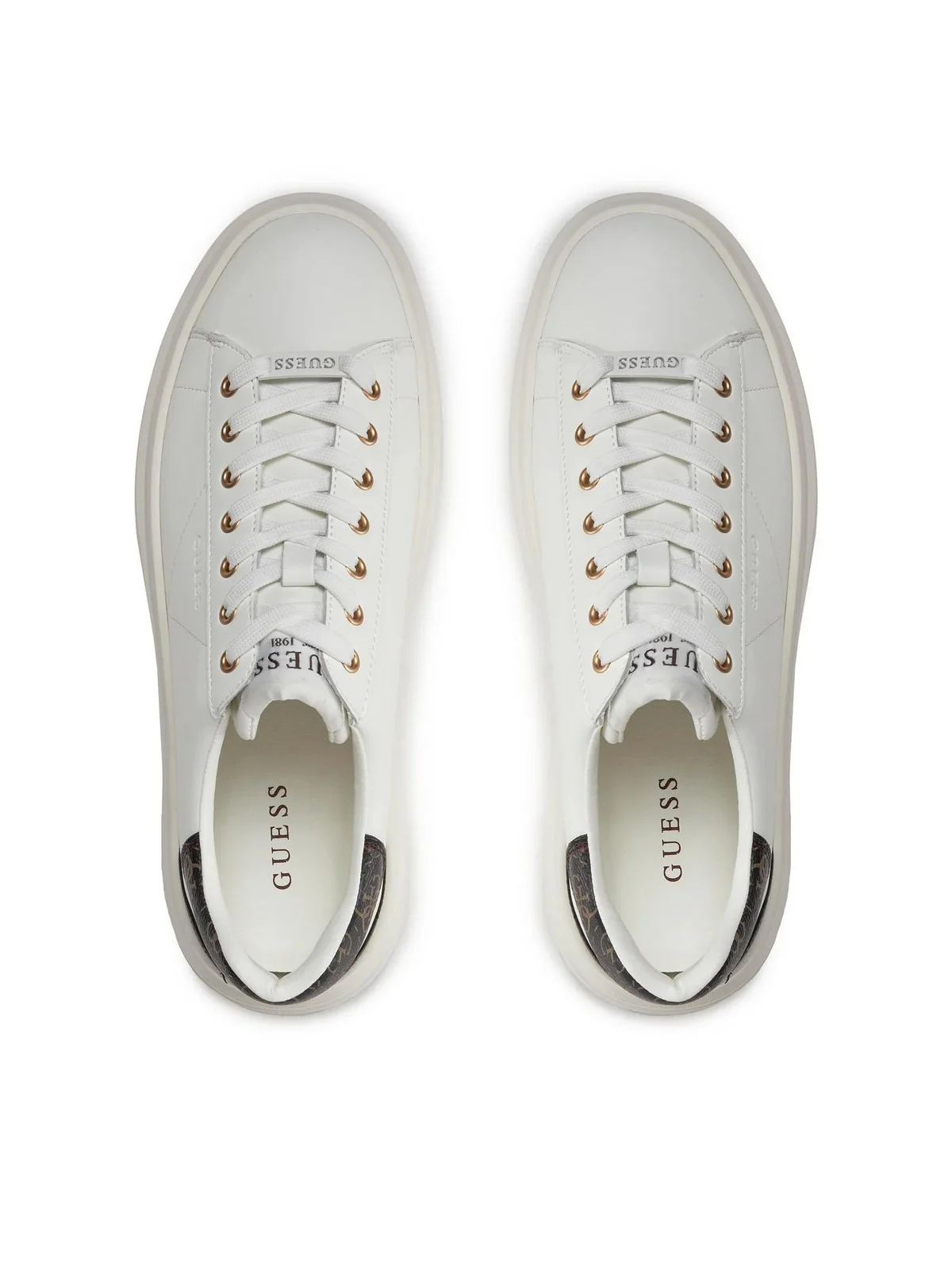 GUESS Sneaker Uomo ELBA FMPVIB LEA12 WBROC WHITE BROWN OCRA - Image 2