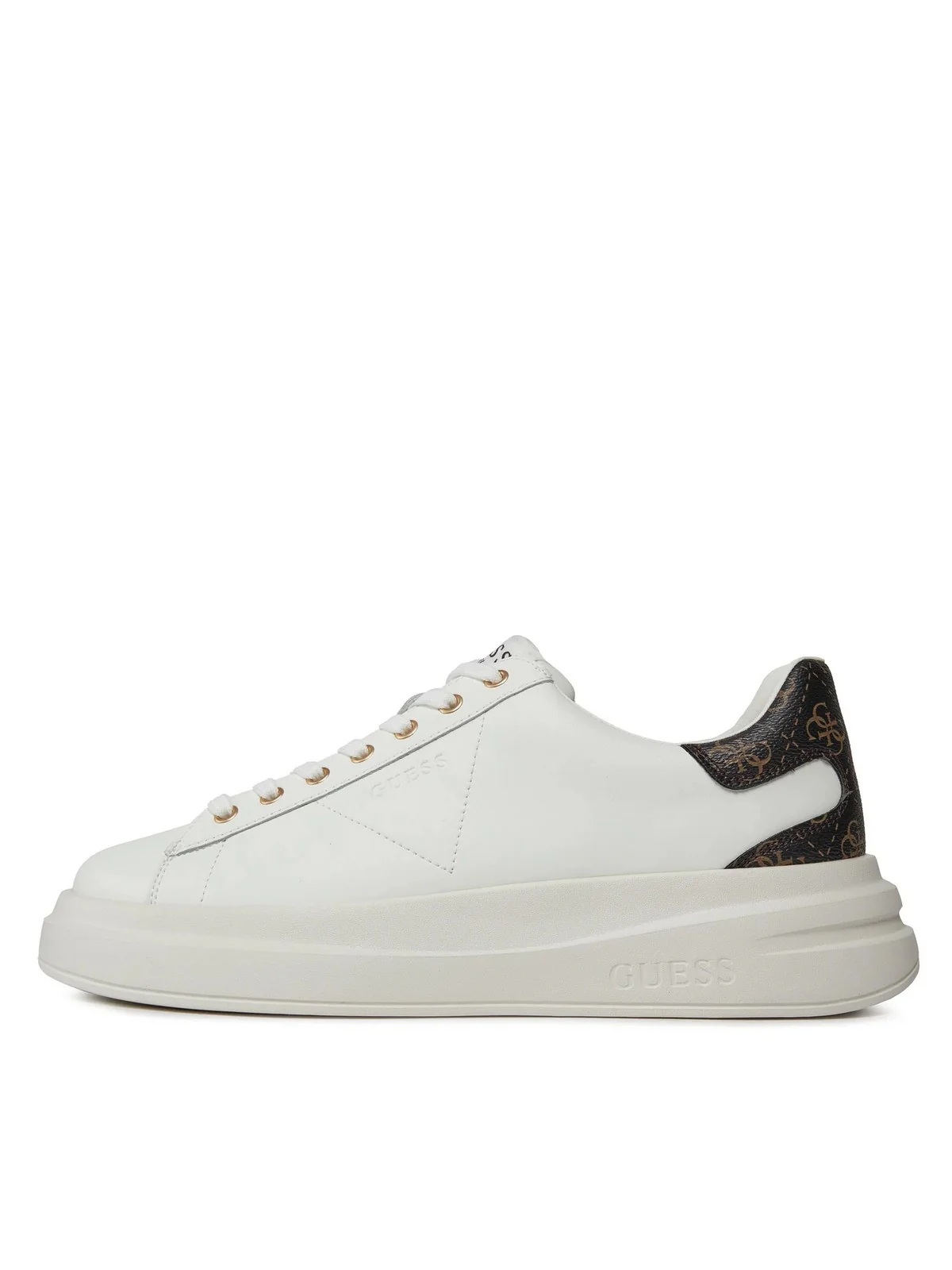 GUESS Sneaker Uomo ELBA FMPVIB LEA12 WBROC WHITE BROWN OCRA - Image 3