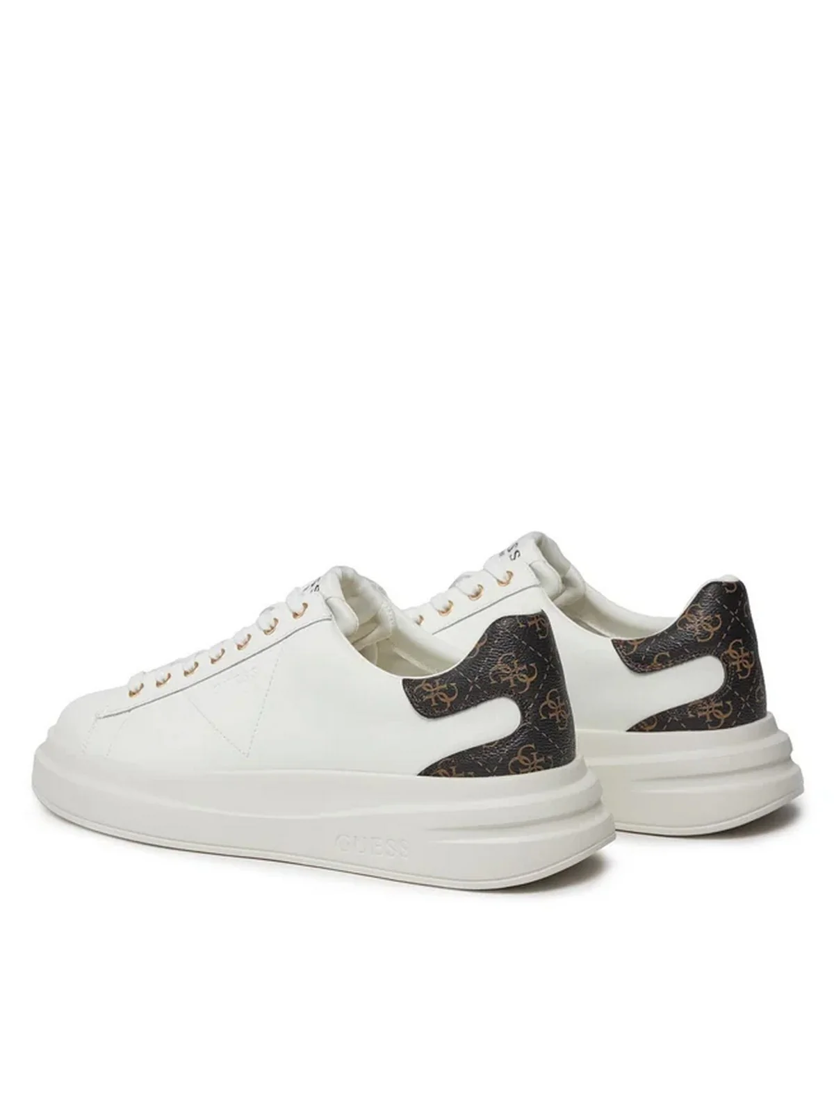 GUESS Sneaker Uomo ELBA FMPVIB LEA12 WBROC WHITE BROWN OCRA - Image 4