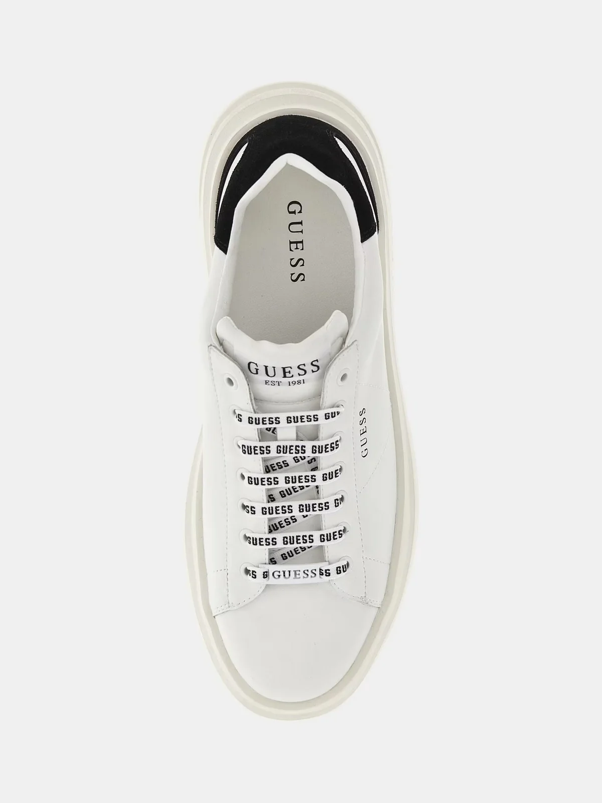 GUESS Sneaker Uomo ELBA FMPVIB SUE12 WHIBK WHITE BLACK - Image 4