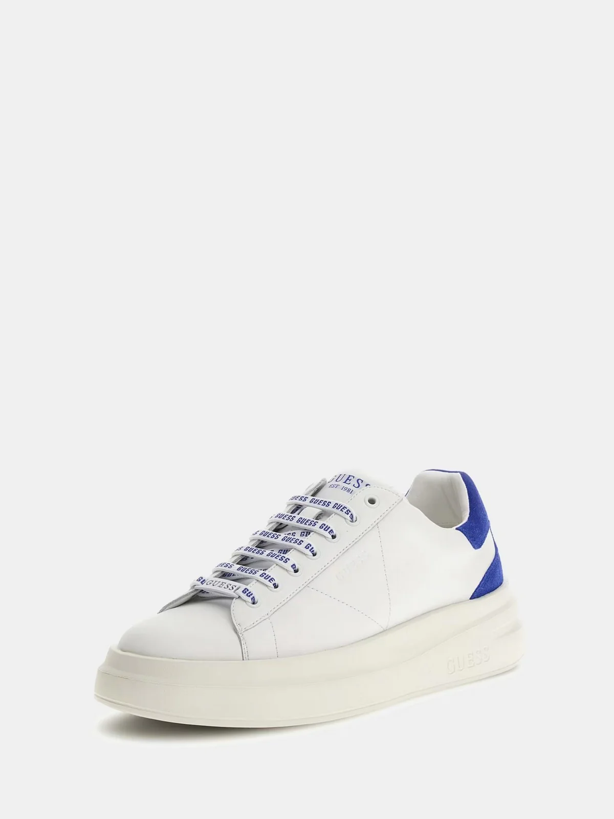 GUESS Sneaker Uomo ELBA FMPVIB SUE12 WHIBL WHITE BLUE - Image 2