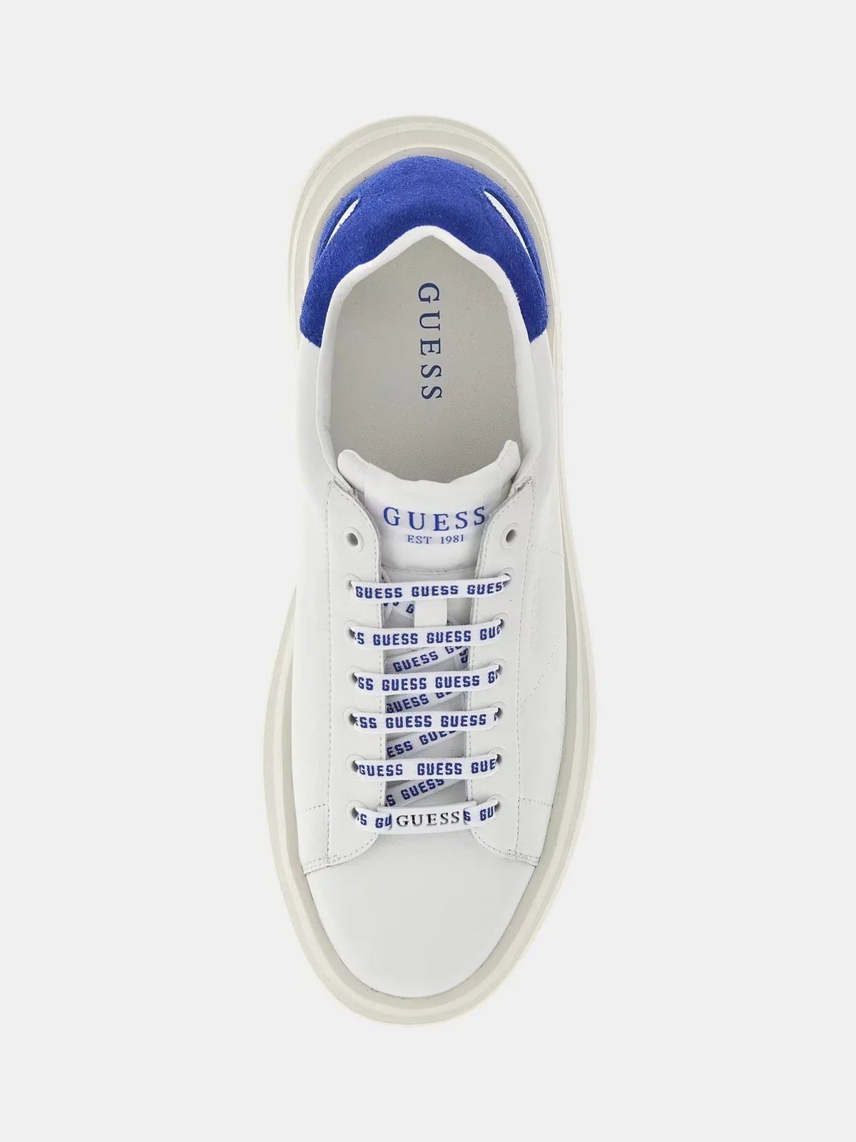 GUESS Sneaker Uomo ELBA FMPVIB SUE12 WHIBL WHITE BLUE - Image 4