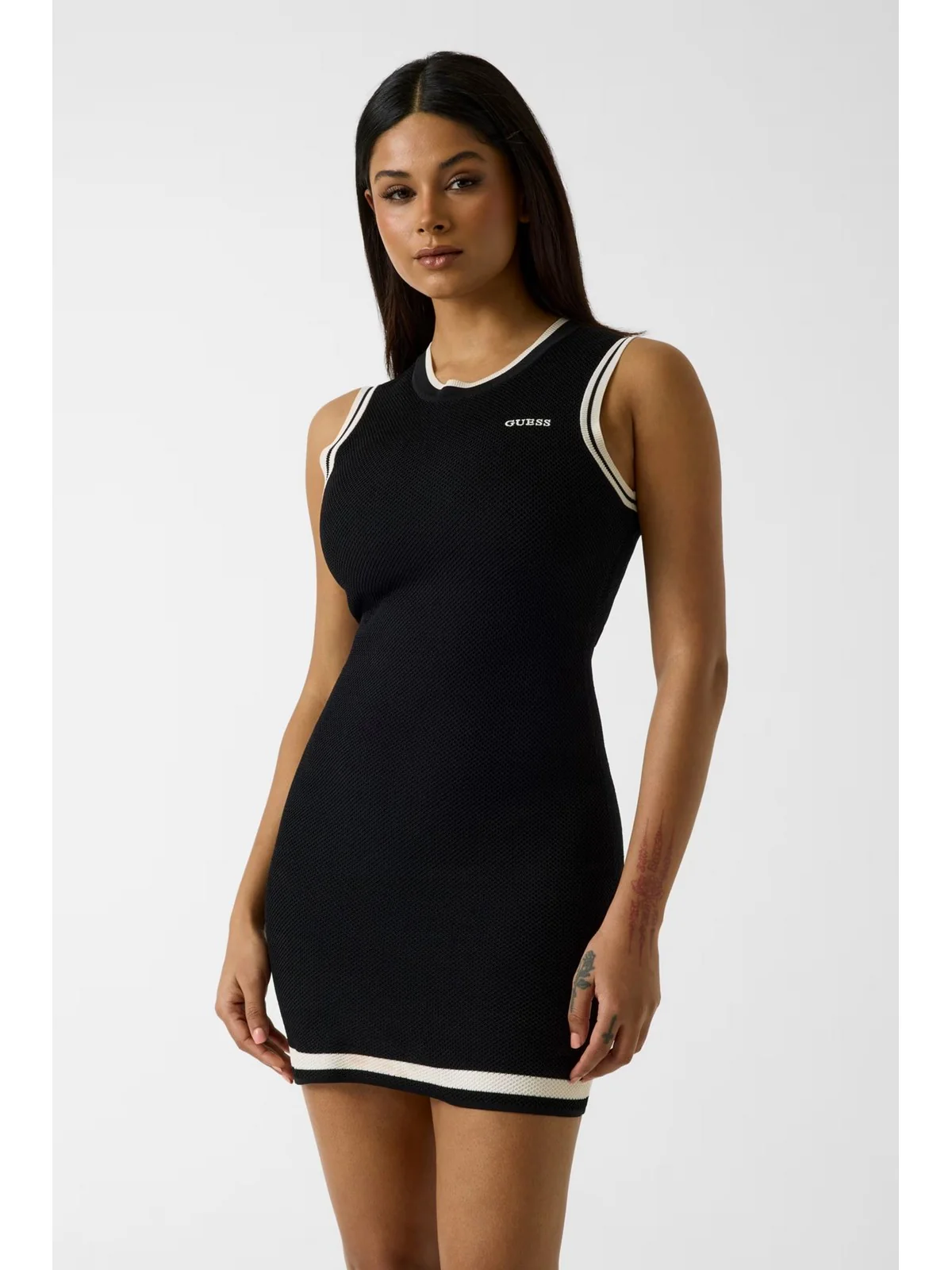 GUESS SPORT Abito Donna GABRY CN SL SHORT DRESS SWTR V6GK04 Z0648 JBLK Jet Black A996 - Image 2