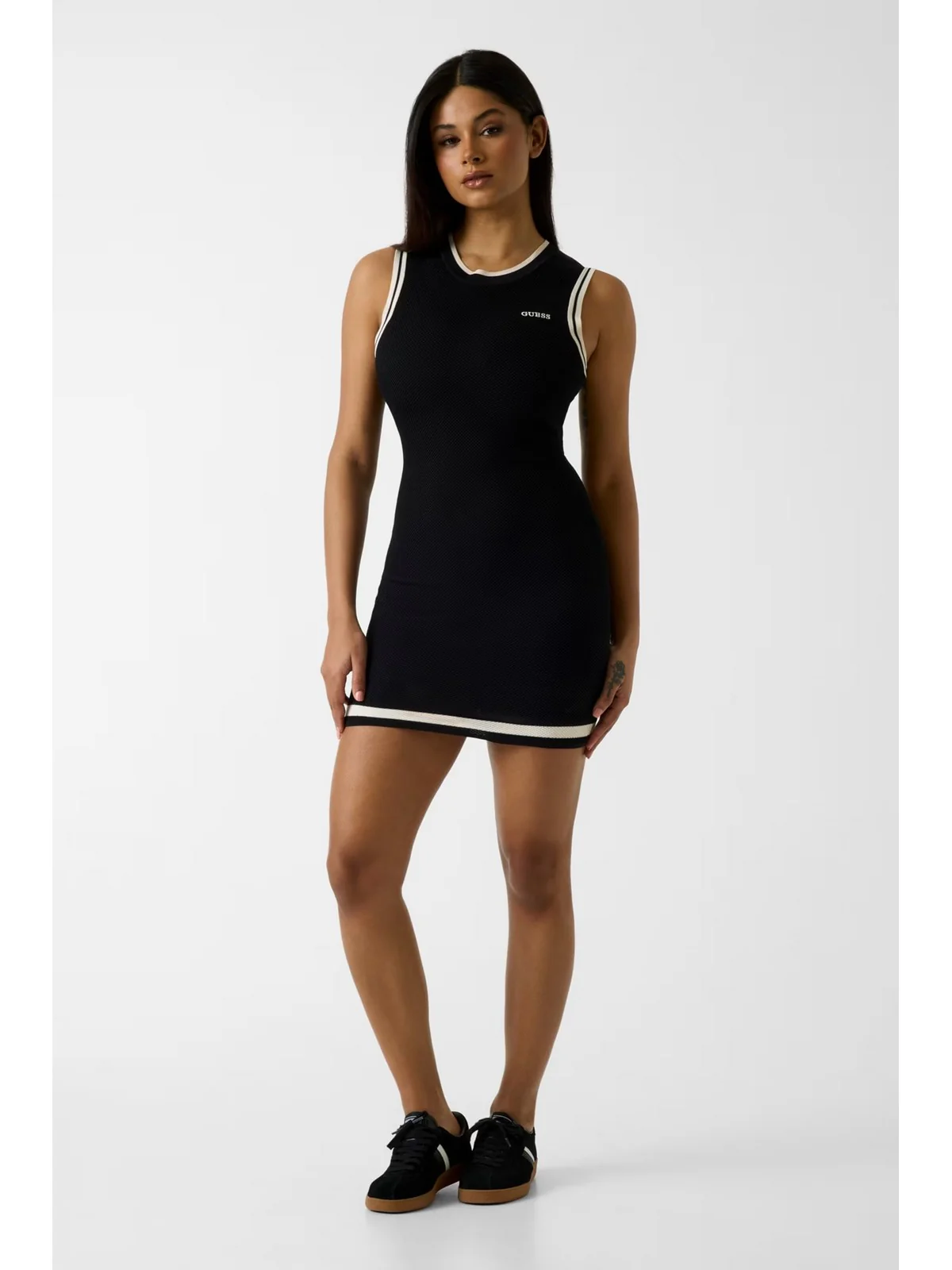 GUESS SPORT Abito Donna GABRY CN SL SHORT DRESS SWTR V6GK04 Z0648 JBLK Jet Black A996 - Image 3
