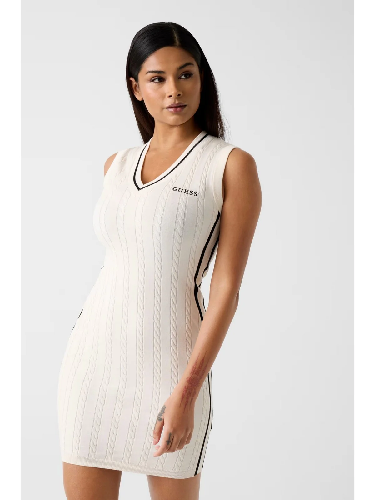 GUESS SPORT Abito Donna SHARI DRESS SWTR V6RK09 Z4652 G1O6 DOVE WHITE - Image 2