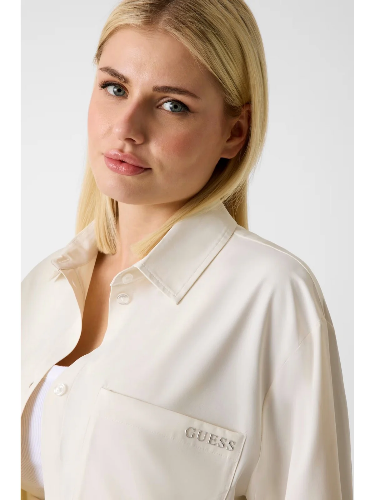 GUESS SPORT Camicia Donna NAT SHACKET V6RH00 WL232 G027 WHITE GLAM - Image 5