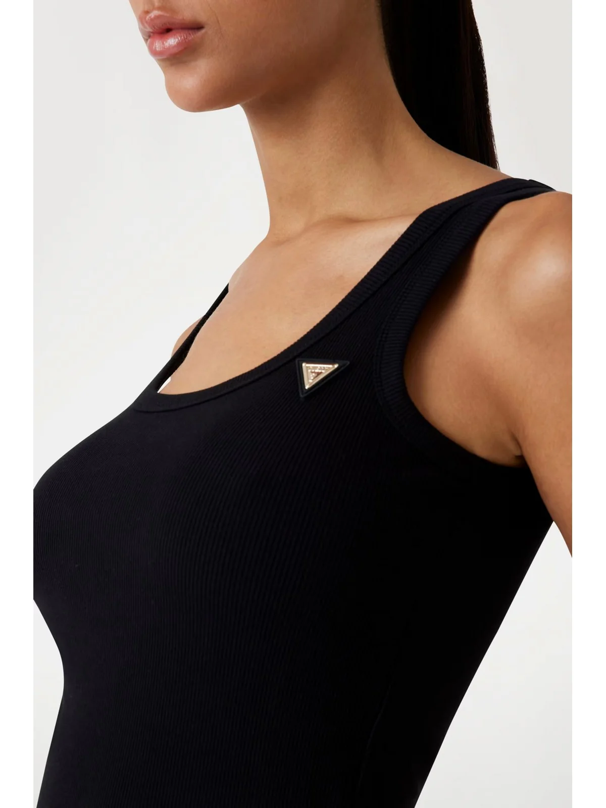 GUESS SPORT Canotta Donna COLETTE RIB TANK V4YP06 K8RT2 JBLK Jet Black A996 - Image 5