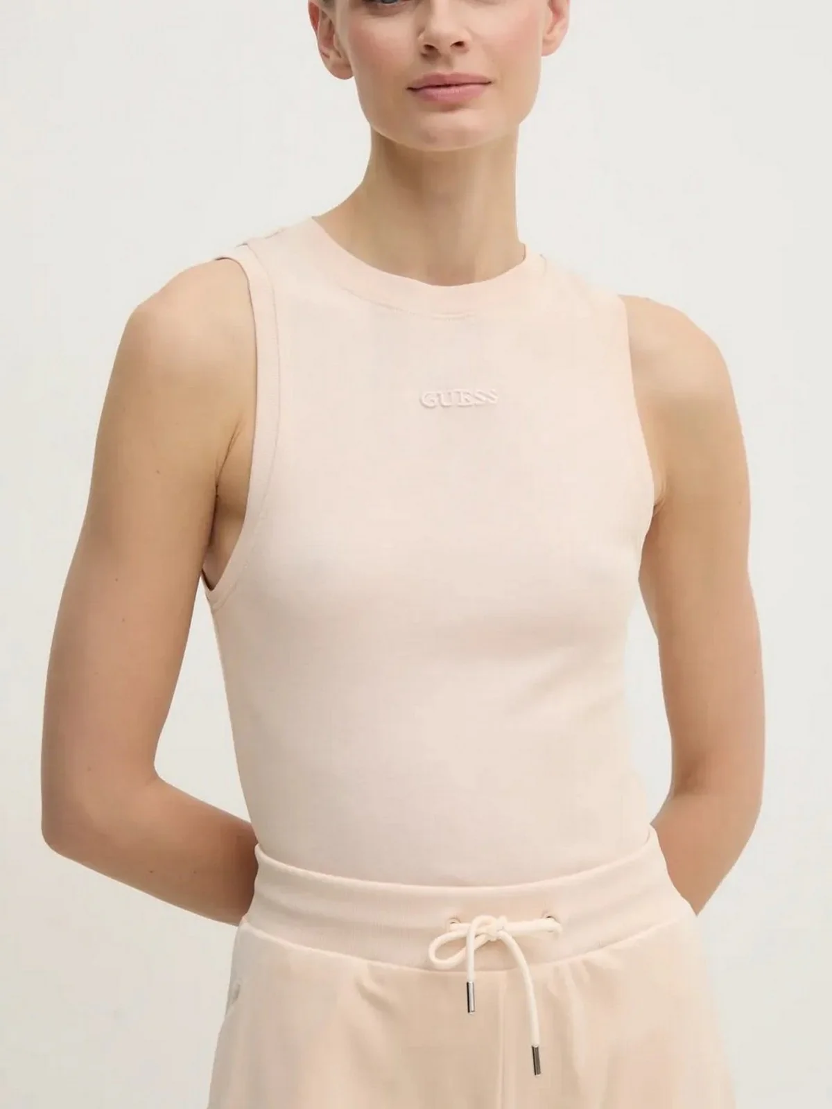 GUESS SPORT Canotta Donna GELSEY TANK TOP V5RP14 KCOI1 A13W Beige - Image 2
