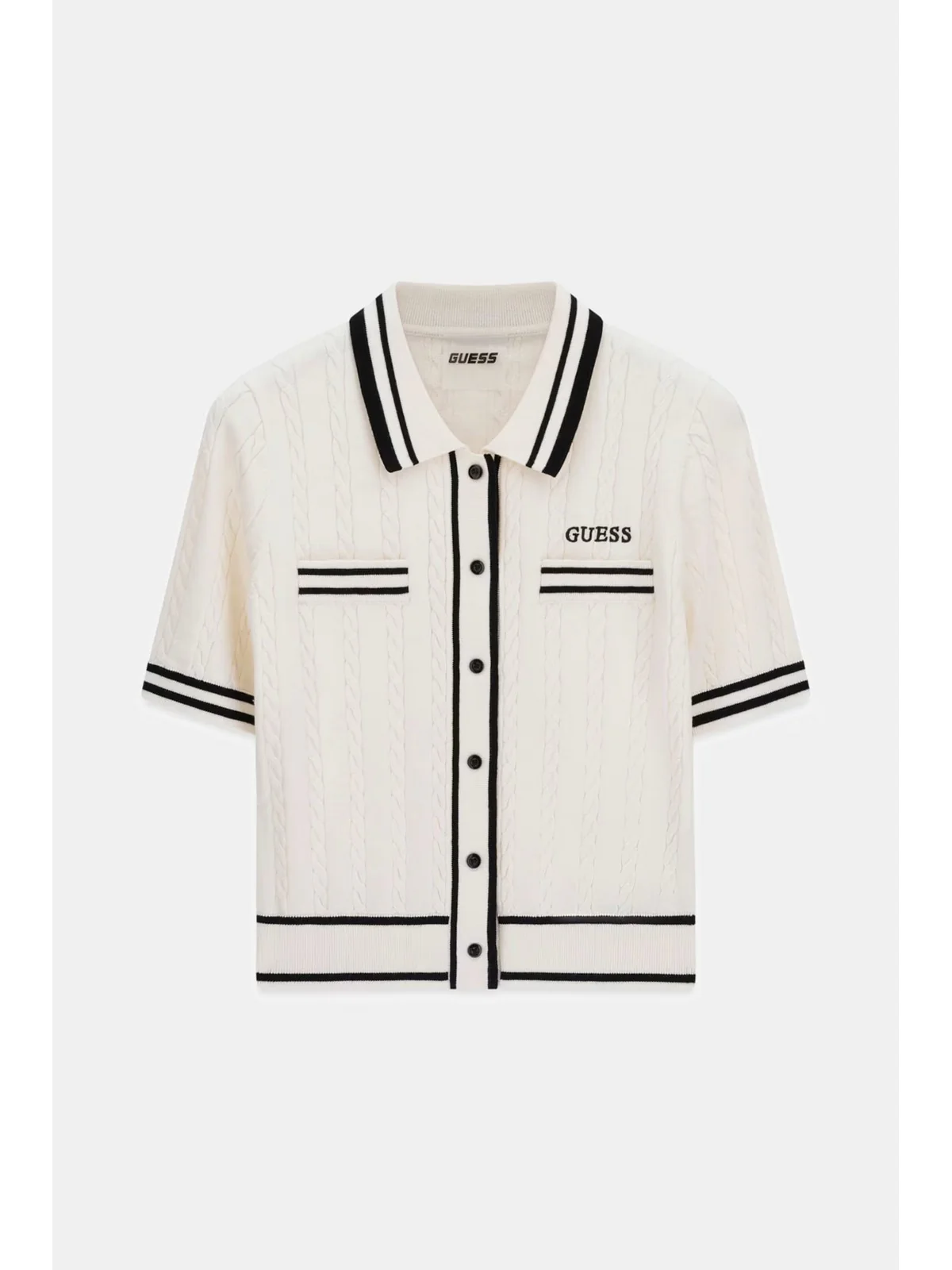 GUESS SPORT Cardigan Donna SHARI POLO CARDI SWTR V6RR02 Z4652 G1O6 DOVE WHITE - Image 6