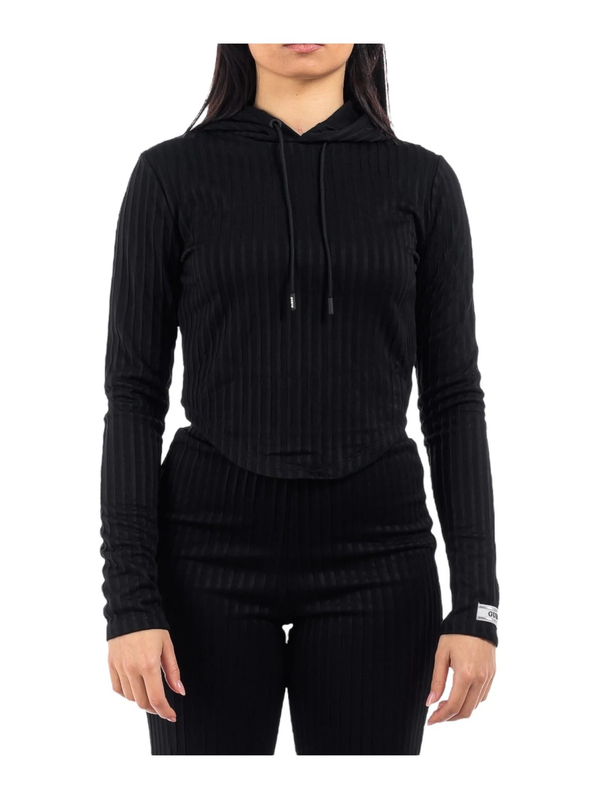 GUESS SPORT Felpa Donna Anneka Hoodie Sweats V4RQ03 KC2U2 JBLK Nero - Image 2