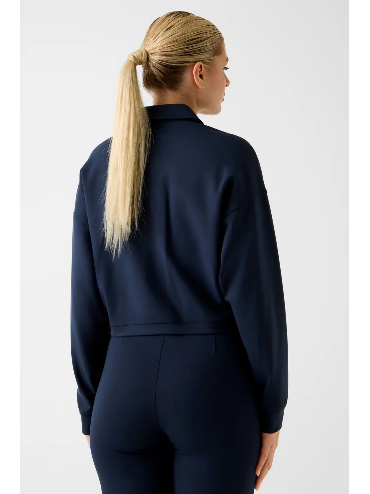 GUESS SPORT Felpa Donna ANNIE CROP FULL ZIP JACKET V6RQ17 KD822 G7F3 TOTAL LUNAR ECLIPSE - Image 4