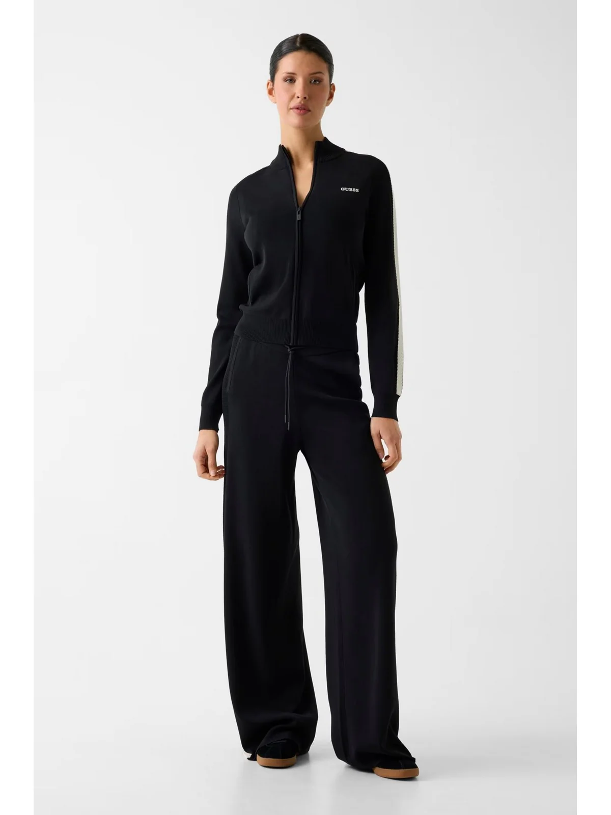 GUESS SPORT Felpa Donna GABRY FULL ZIP JACKET SWTR V6GR12 Z0752 JBLK Jet Black A996 - Image 3