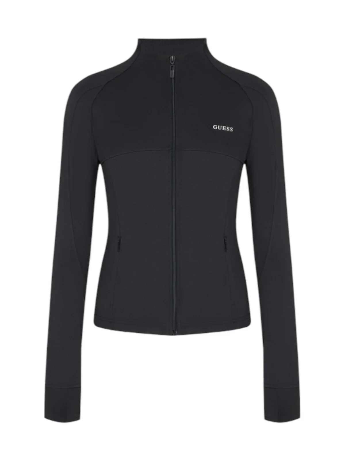 GUESS SPORT Felpa Donna MARGOT LS ZIP ACTIVE TOP V6RP15 KD952 JBLK Jet Black A996