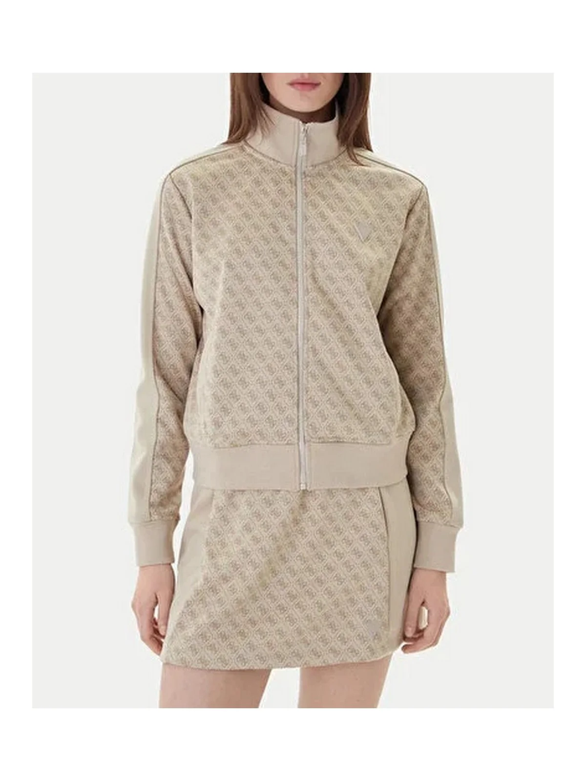 GUESS SPORT Felpa Donna MAYA 4G FULLZIP SWEATSHIRT V6RQ08 K2042 FNN0 4G JACQUARD LIGHT MI - Image 2