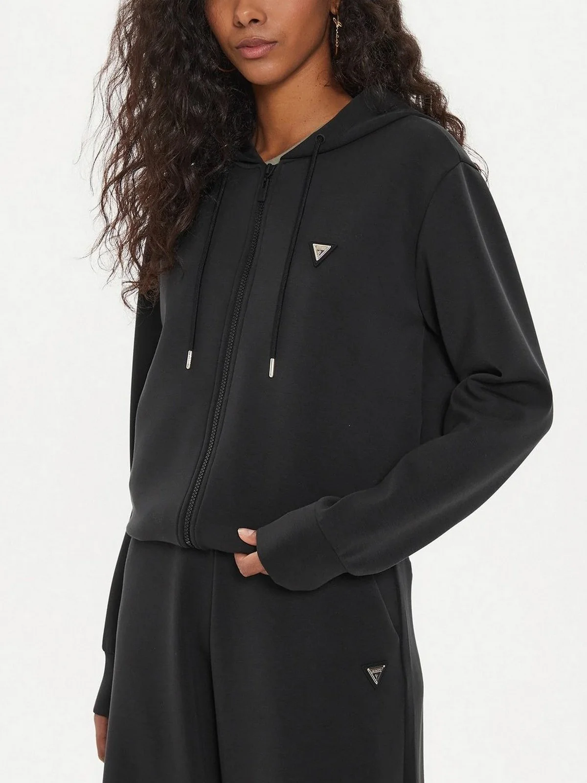 GUESS SPORT Felpa Donna OLYMPE FULL ZIP HOODIE SWEATSH V4YQ06 KCAY2 JBLK Nero - Image 2