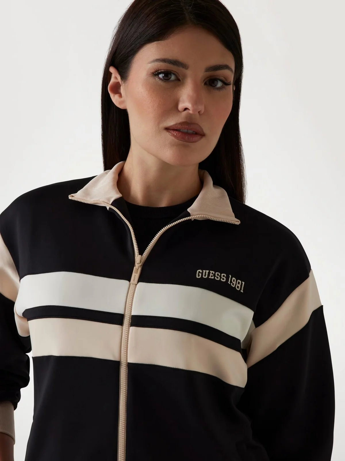 GUESS SPORT Felpa Donna SUZANNE FULL ZIP SWE V5RQ00 KCO72 G1I9 Nero - Image 5