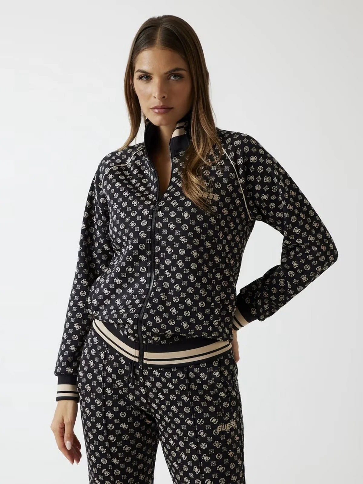 GUESS SPORT Felpa Donna  V5YQ03 KB212 PJ4P AOP JBLK/COCB OLOGRA - Image 2