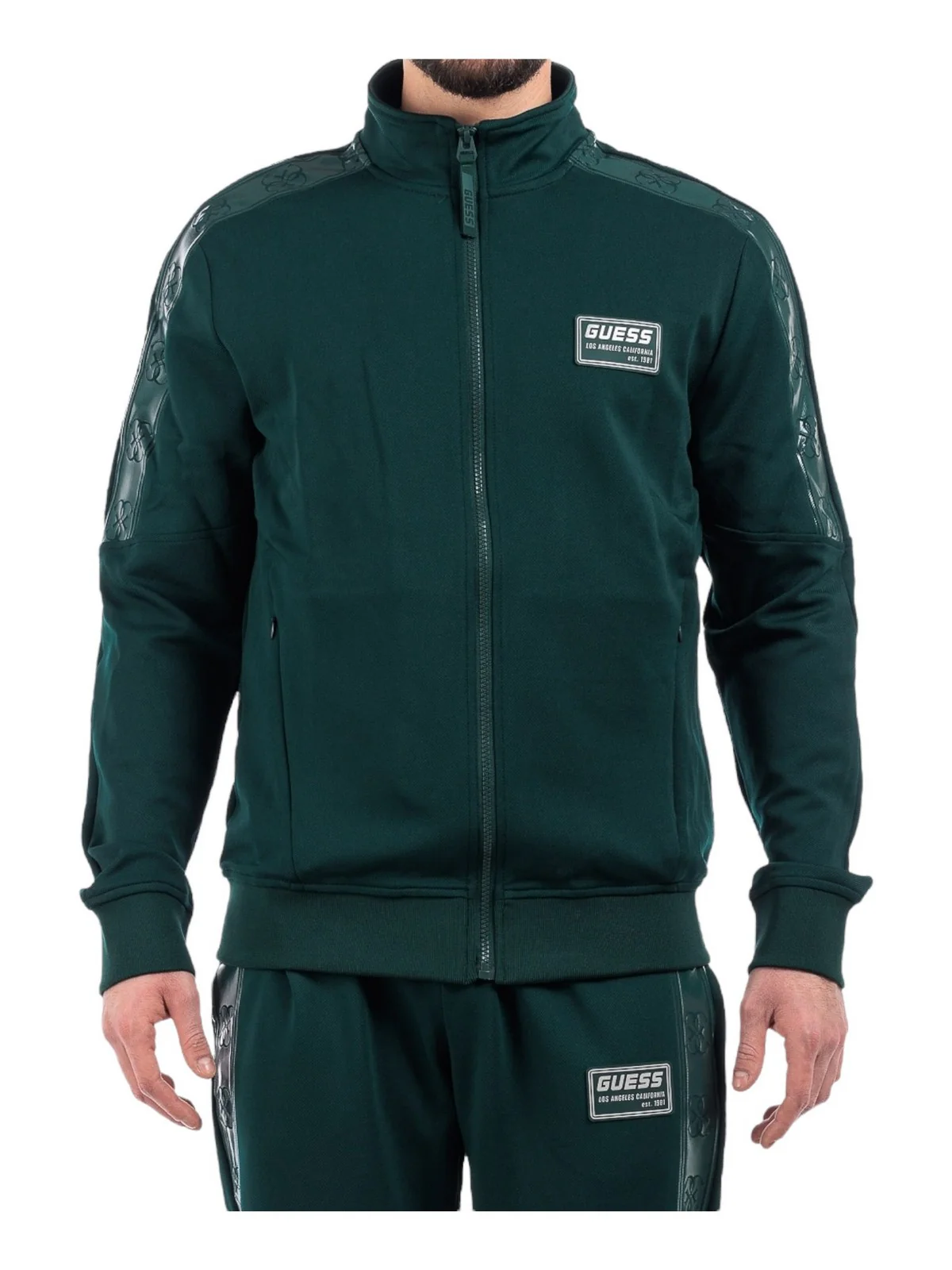 GUESS SPORT Felpa Uomo GASTON FULL ZIP SWEA Z4RQ00 KBO62 G8J3 Verde - Image 2
