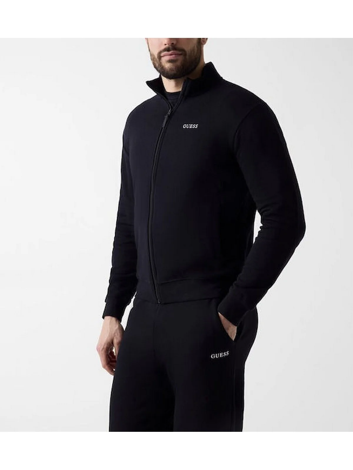GUESS SPORT Felpa Uomo MARZIO FULL ZIP SWEATSHIRT Z6RQ16 KAIJ1 JBLK Jet Black A996 - Image 2