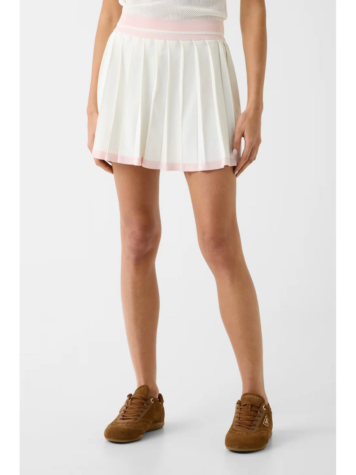 GUESS SPORT Gonna Donna GABRY PLEATED SKIRT SWTR V6GD04 Z0649 A10F NEIGE WHITE - Image 4