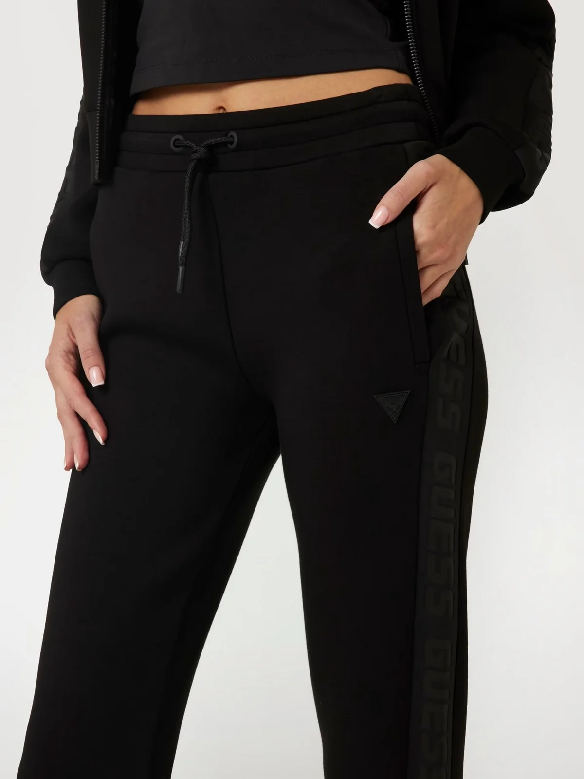 GUESS SPORT Pantalone Donna BRENDA SCUBA STRAIGHT LEG PANT V3RB21 K7UW2 JBLK Jet Black A996 - Image 4