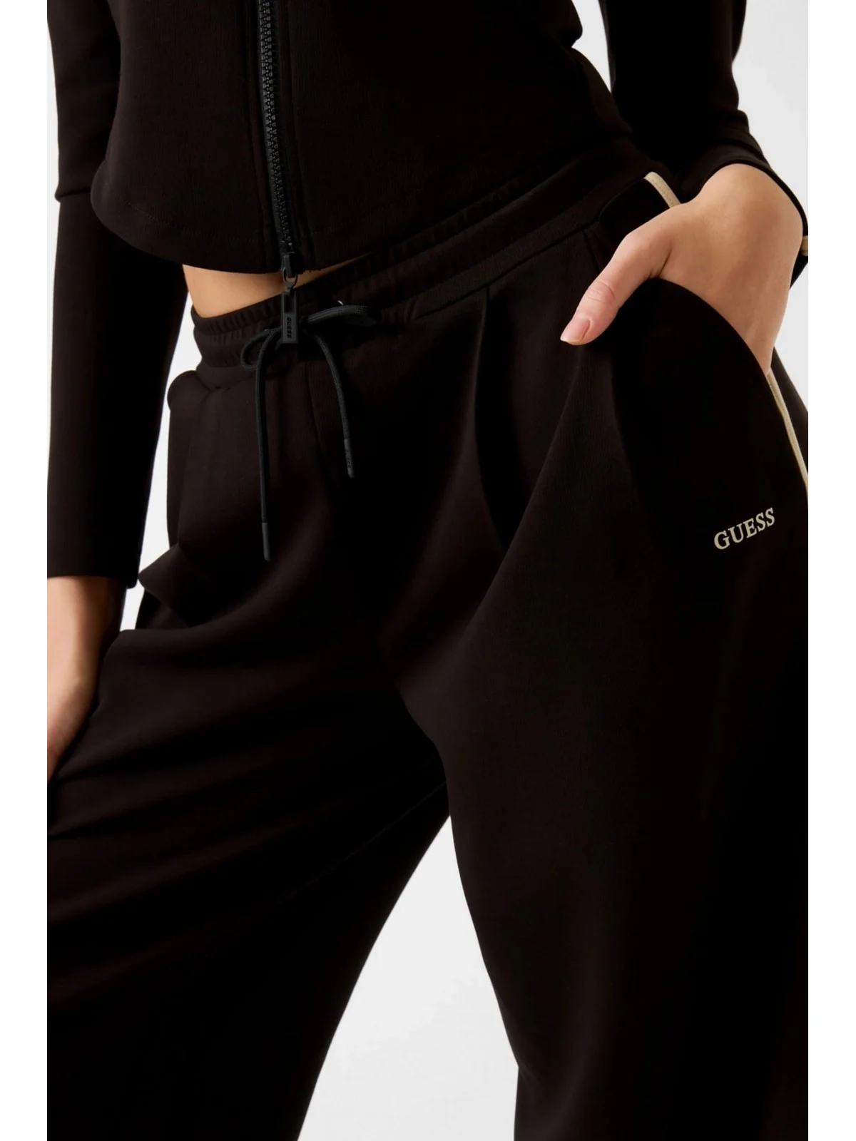 GUESS SPORT Pantalone Donna JASMINE WIDE LEG PANT V6GB01 K2914 JBLK Jet Black A996 - Image 3