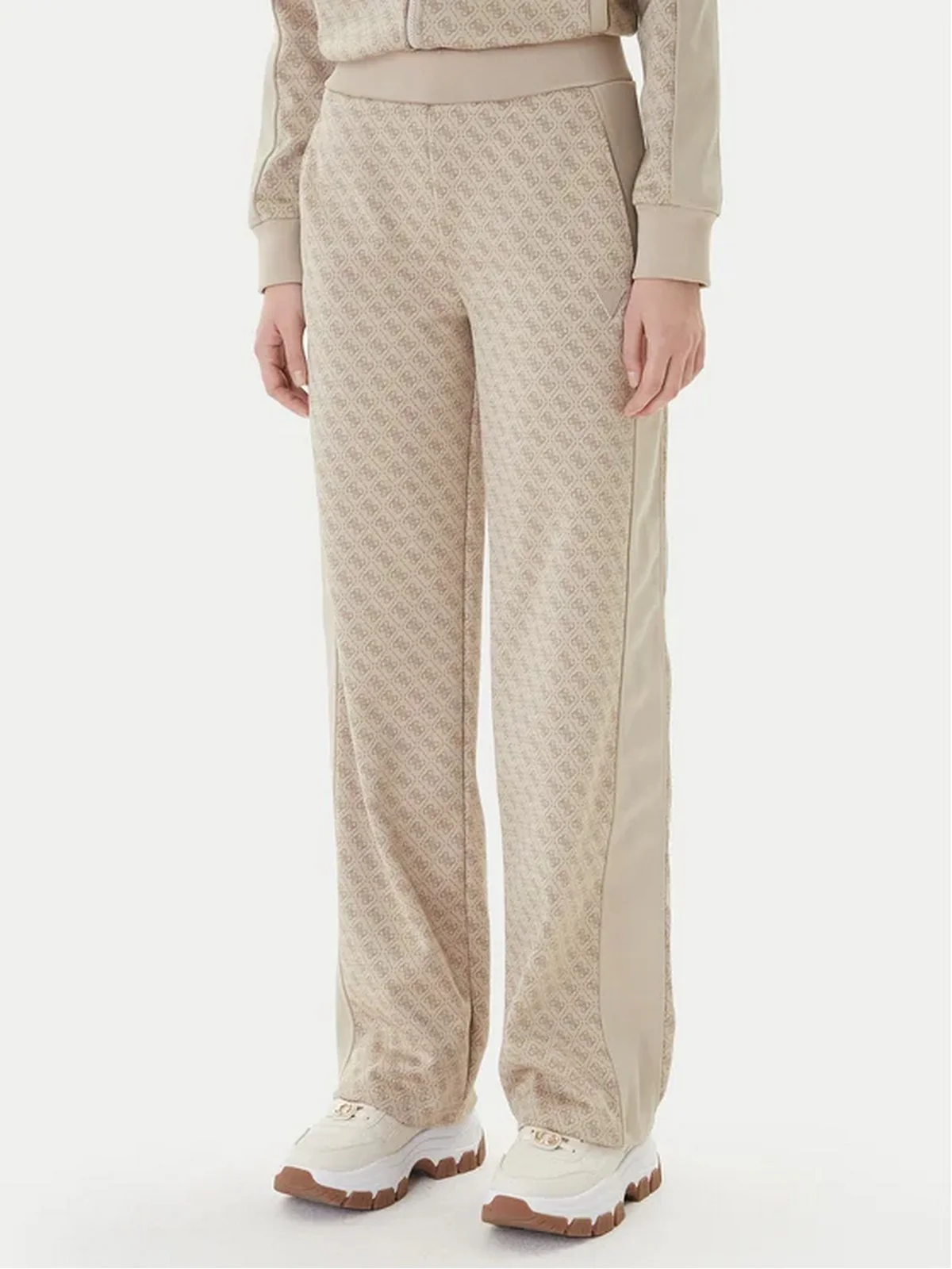 GUESS SPORT Pantalone Donna MAYA 4G WIDE LEG PANTS V6RB09 K2042 FNN0 4G JACQUARD LIGHT MI - Image 4
