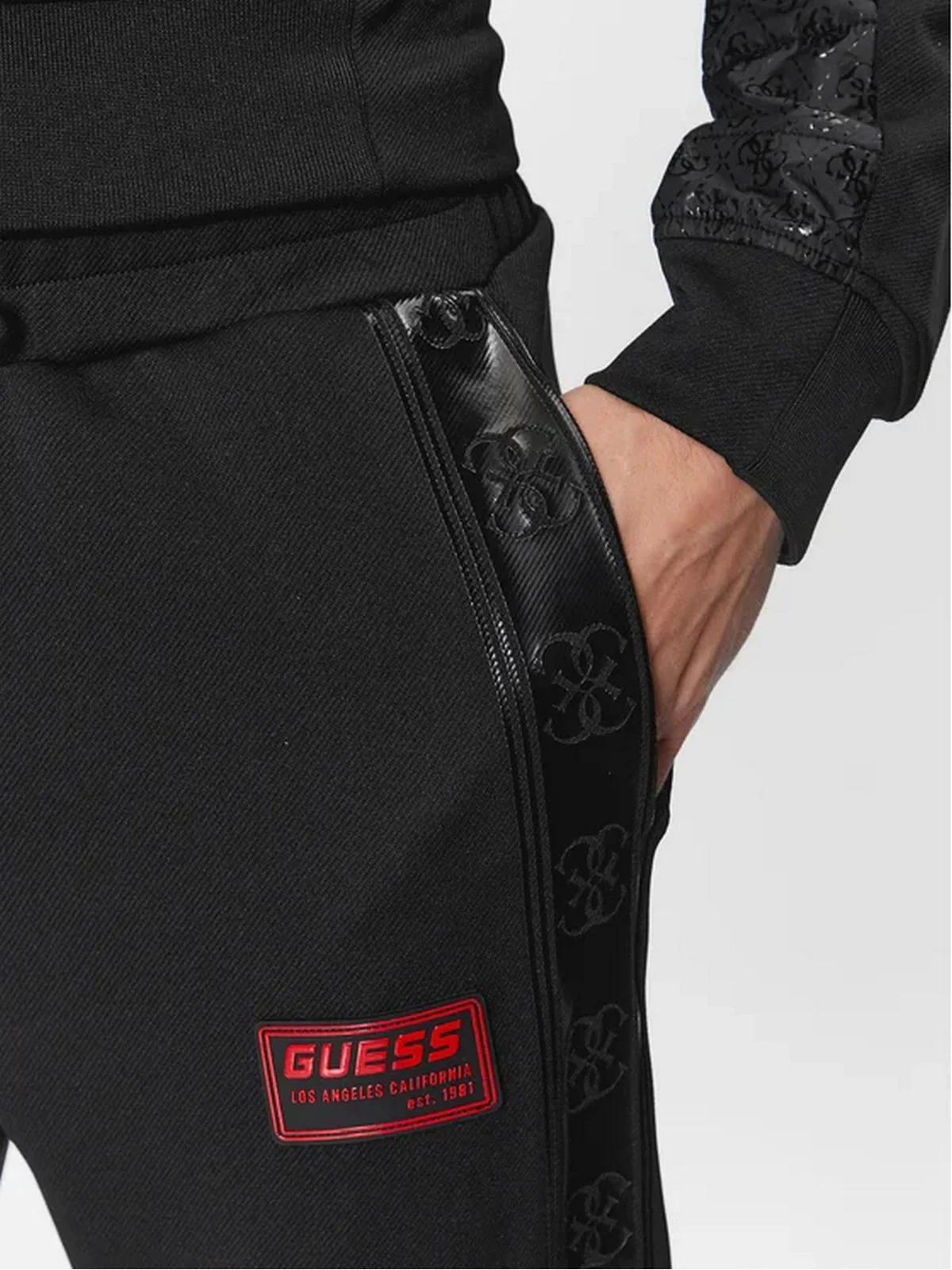 GUESS SPORT Pantalone Uomo GASTON CUFFED PANT Z4RB00 KBO62 JBLK Nero - Image 4