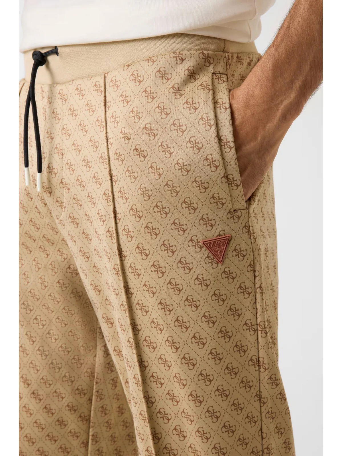 GUESS SPORT Pantalone Uomo KORBIN PANT Z2BB05 K7122 P13W 4G AOP BEIGE BLANCO - Image 5