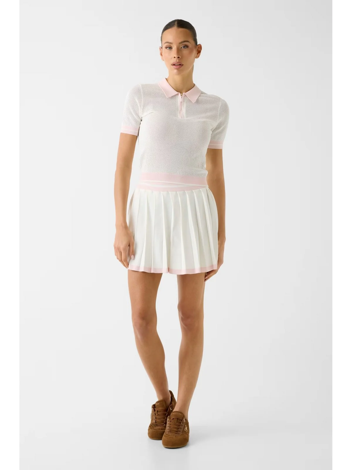 GUESS SPORT Polo Donna GABRY SS CROPPED POLO SWTR V6GR04 Z0725 A10F NEIGE WHITE - Image 3