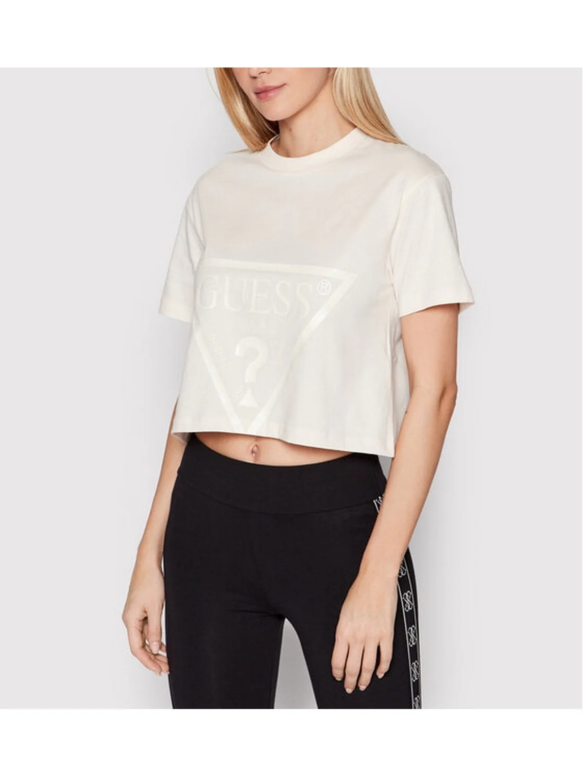 GUESS SPORT T-shirt Donna ADELE CROP T-SHIRT V2YI06 K8HM0 G6K5 OCEAN SALT - Image 2